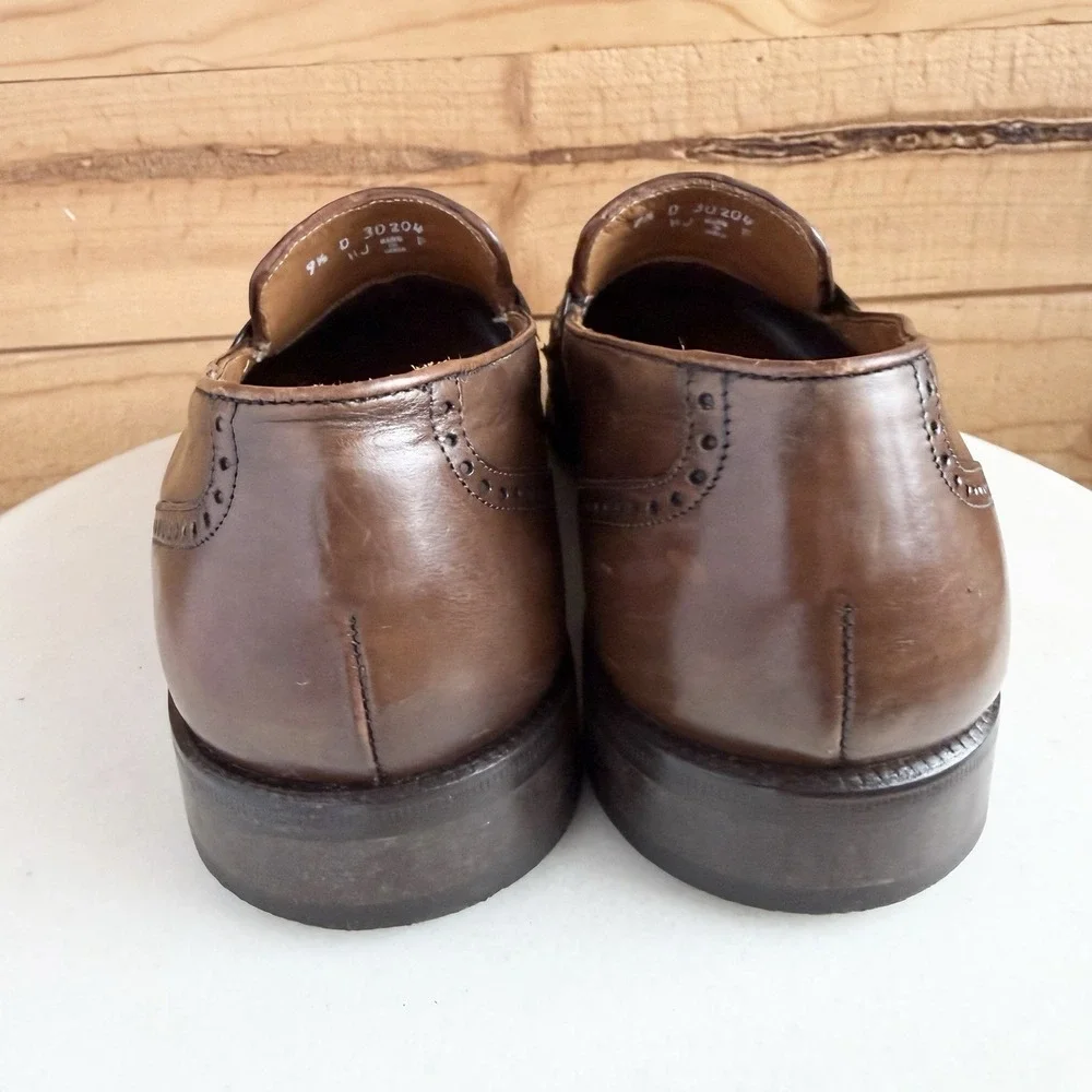 Florsheim Dress Shoes Loafers‎ 9.5D Basket Weave Tassle Brown Luxury Old Money